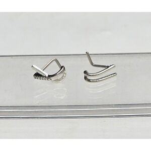 NEW Oufer 2pc Nose Ring Stud - Cross, Double Rows 20G L-Shaped Studs